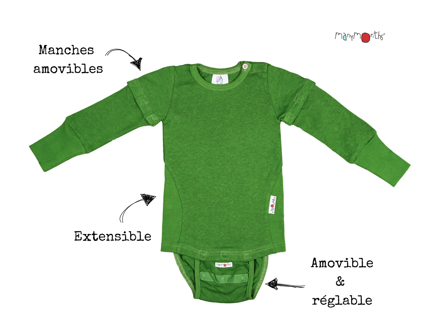 Body/T-shirt 4 en 1 ManyMonths® ECO Hempies 2025-26