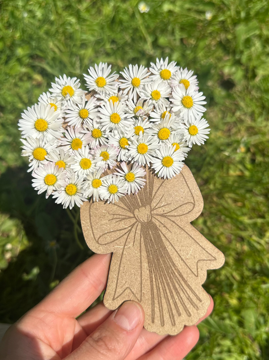 Bouquet à composer – Support en MDF gravé pour fleurs fraîches ou séchées
